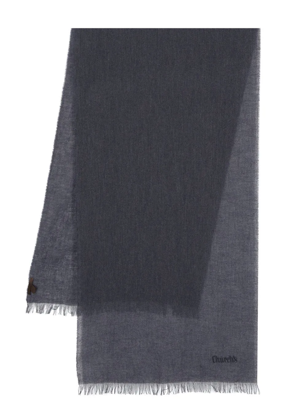 

Church's embroidered-logo raw-edge scarf - Blue