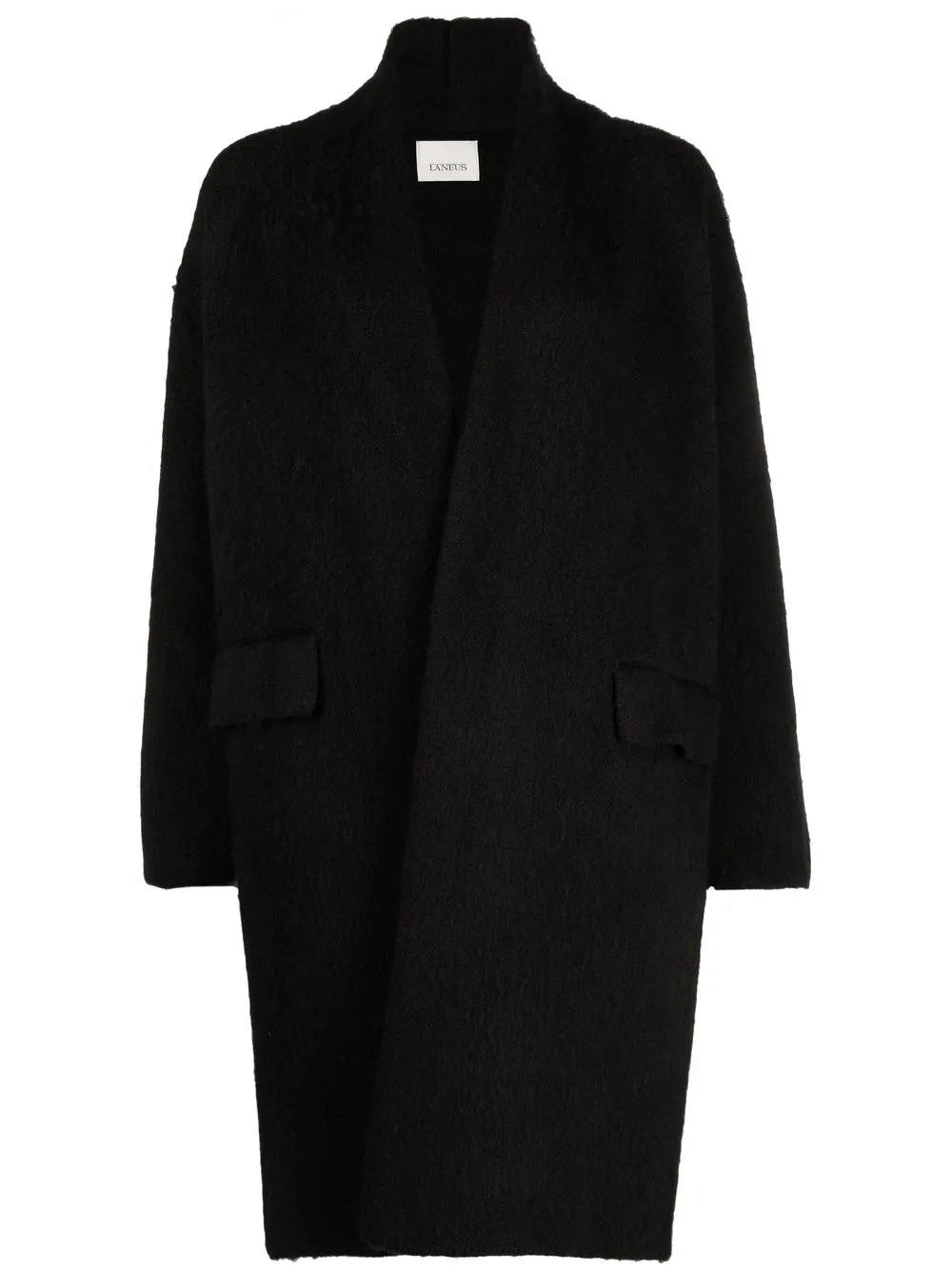 

Laneus brushed open-front coat - Black