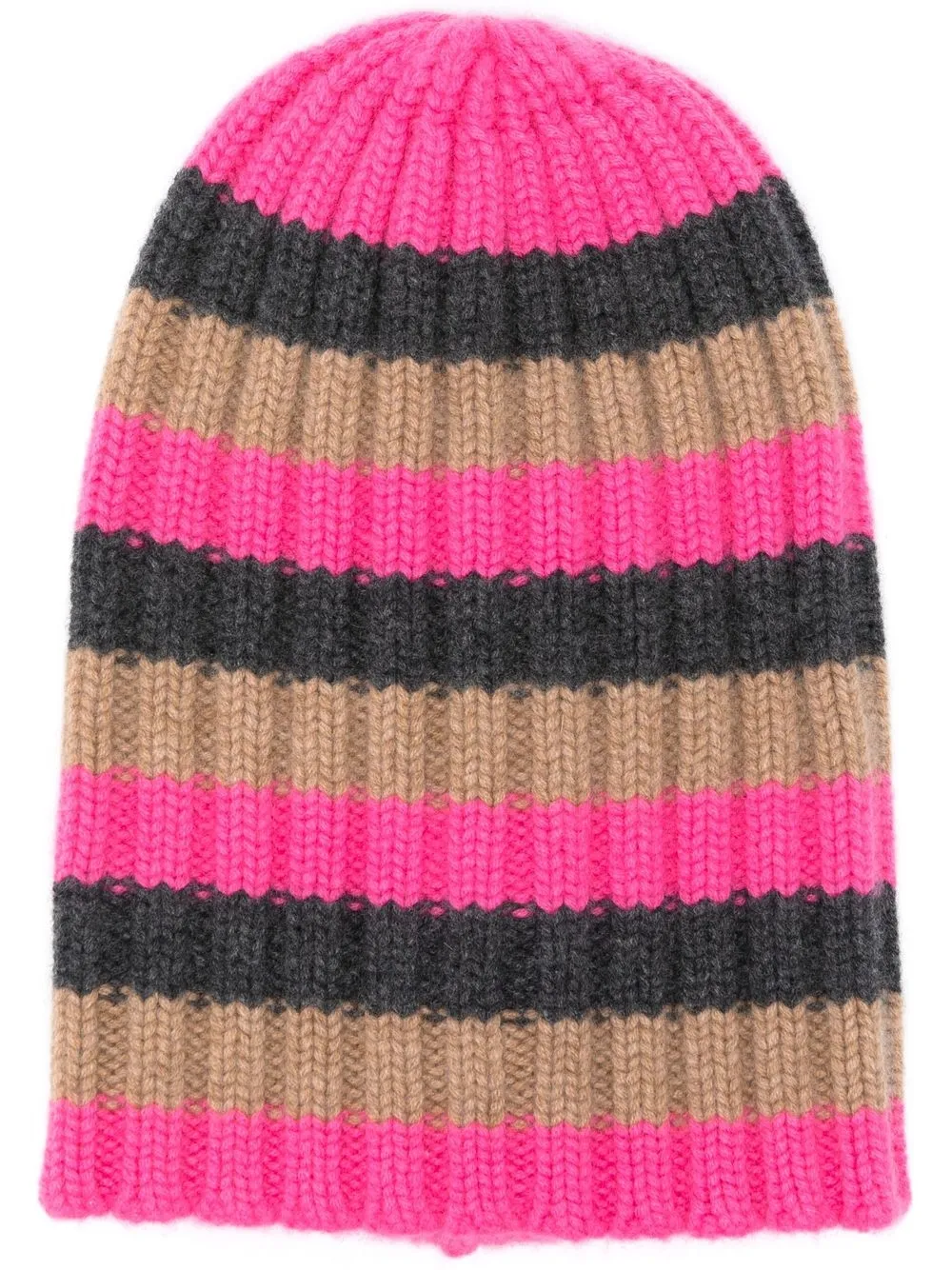 

Laneus striped ribbed-knit beanie - Neutrals