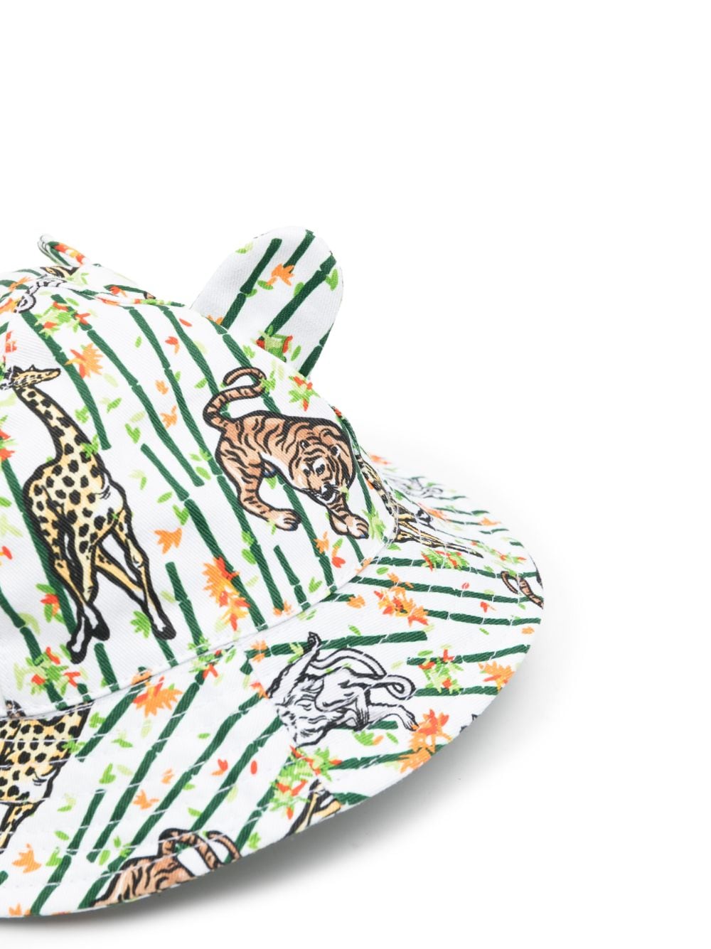 Kenzo Kids Vissershoed met dierenprint - Wit
