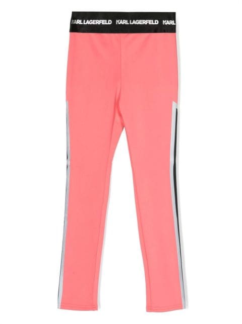 Karl Lagerfeld Kids colour-block logo-waistband leggings
