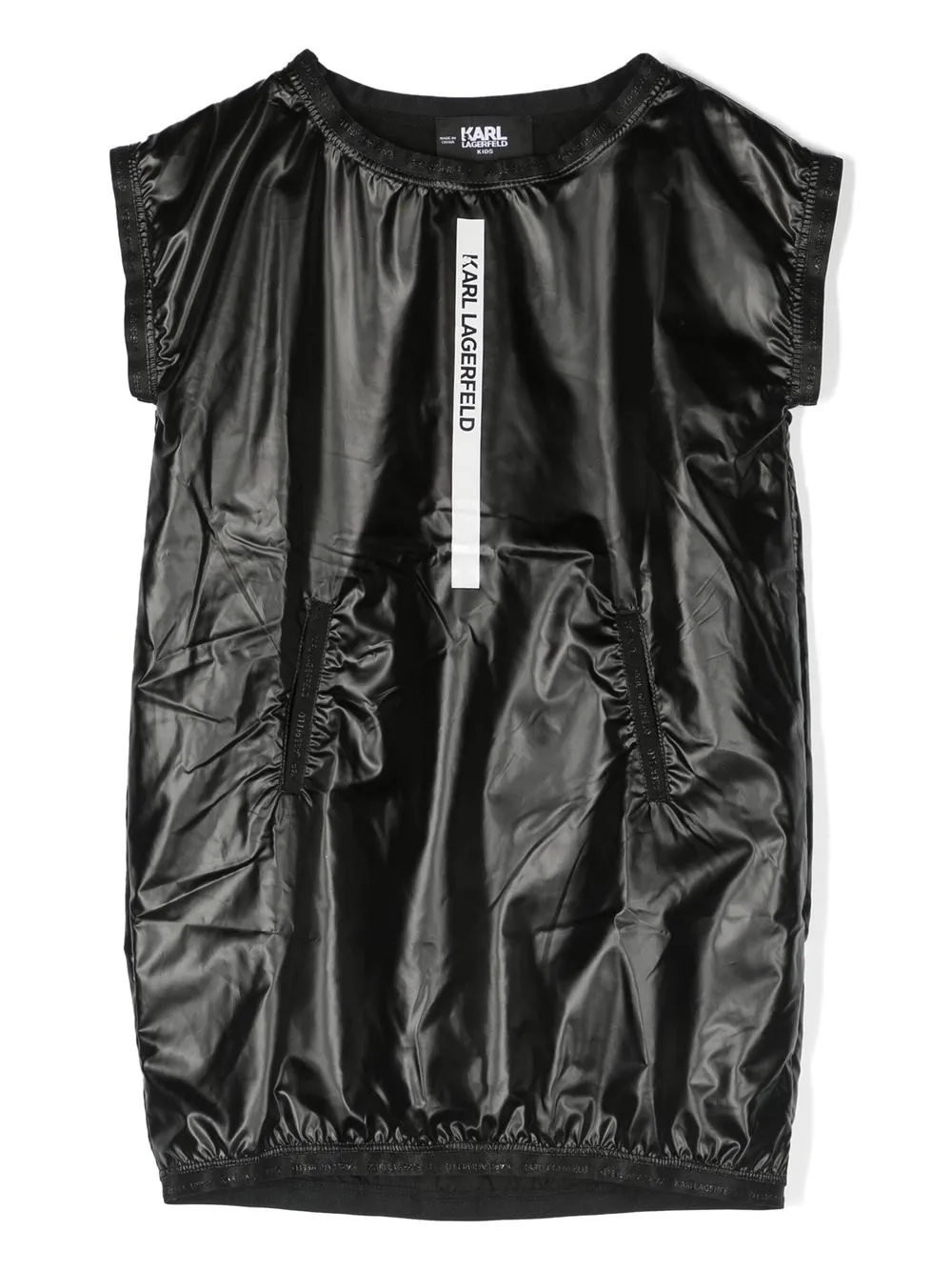 

Karl Lagerfeld Kids logo tape short-sleeve dress - Black