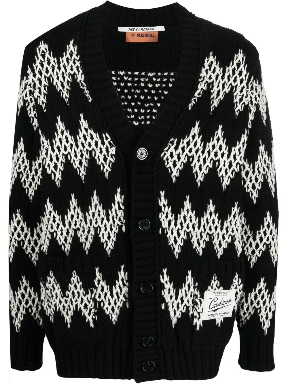 

Missoni zigzag-knit wool cardigan - Black