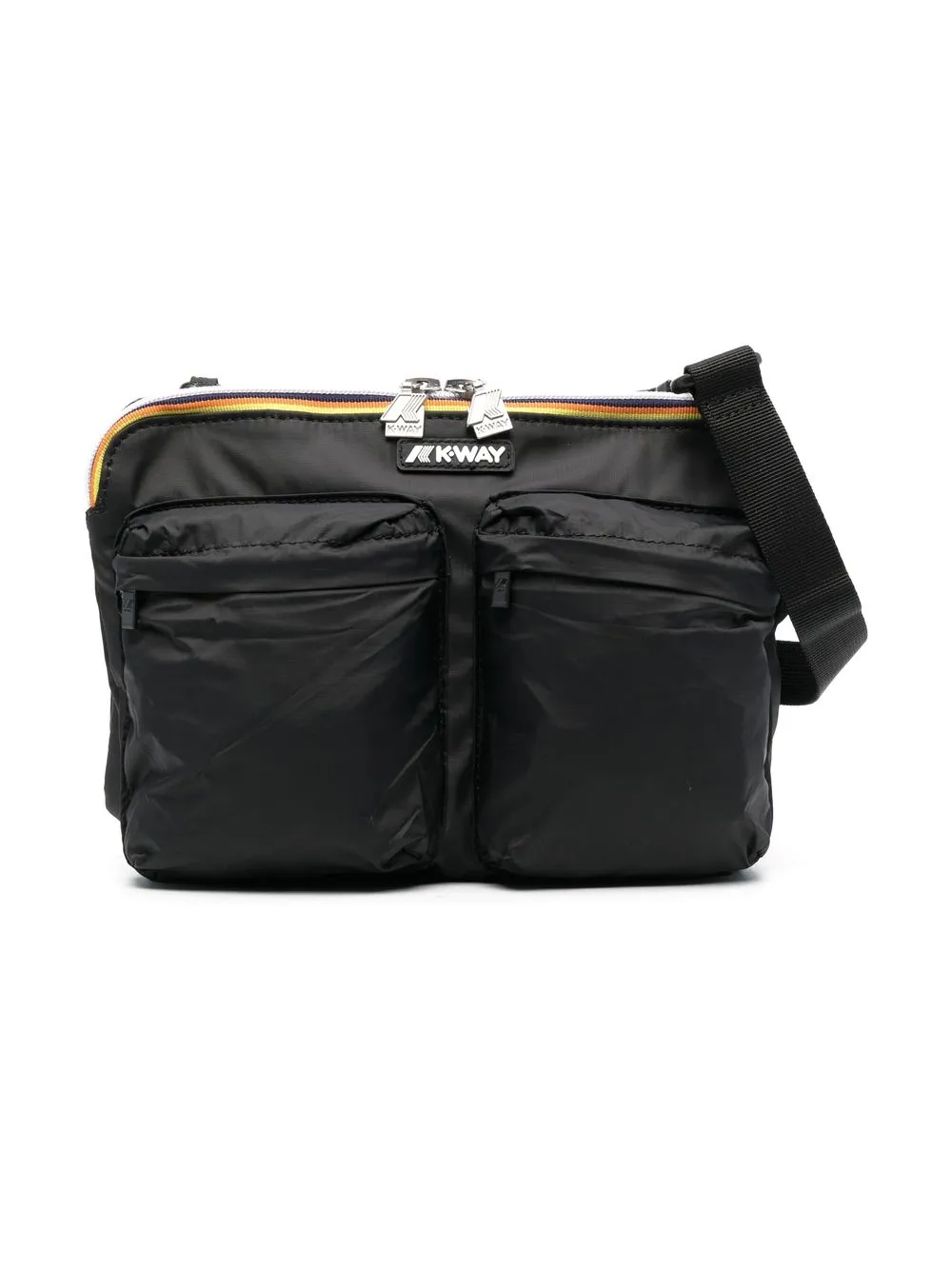 

K-Way logo-patch messenger bag - Black