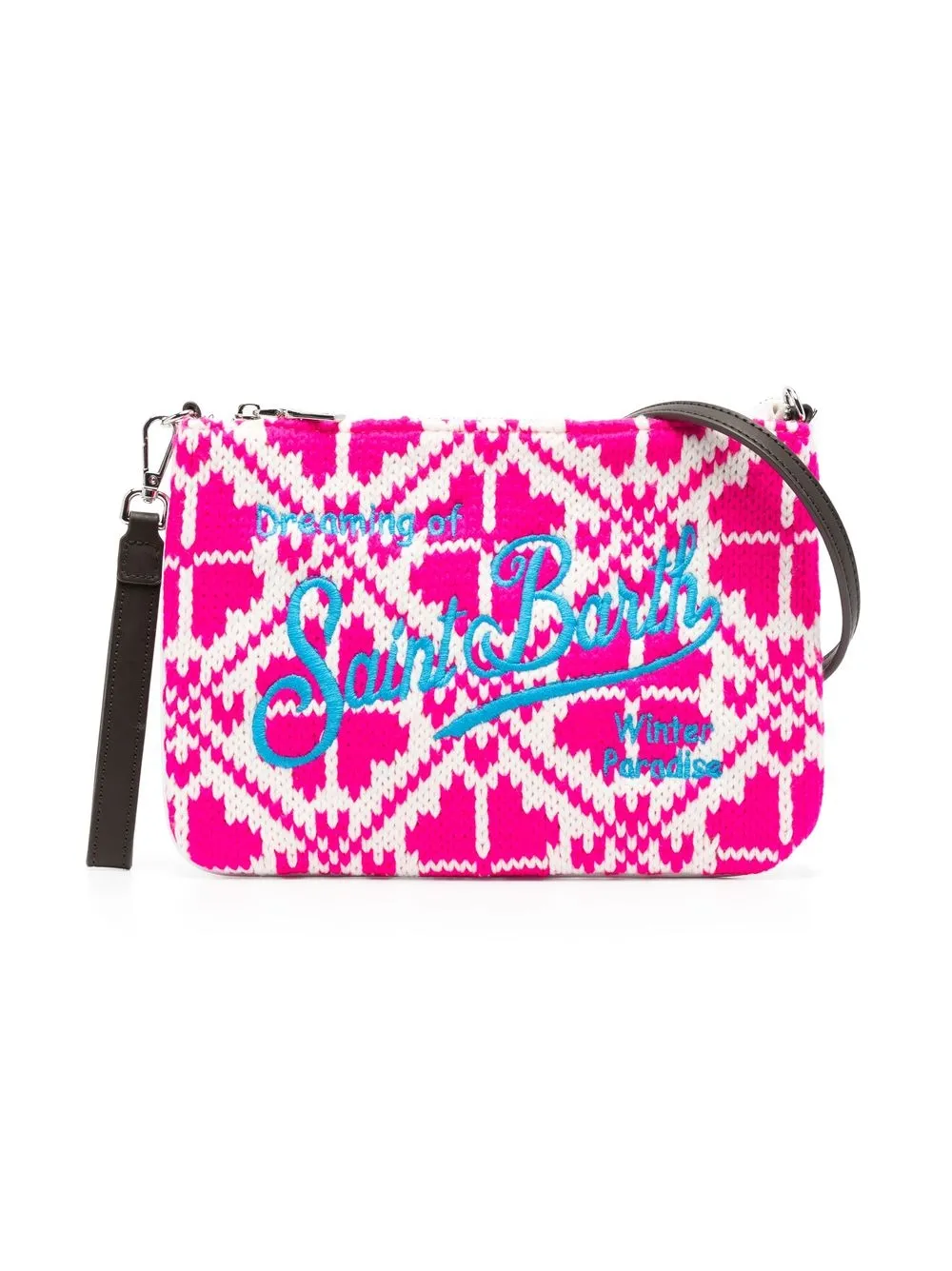 

MC2 Saint Barth Kids bolsa de hombro de tejido fair isle - Rosado