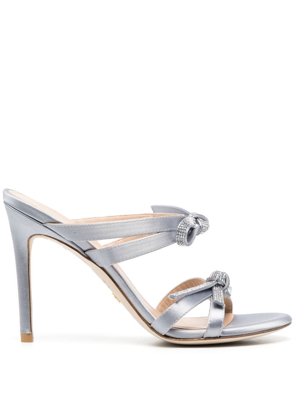 Stuart Weitzman bow-detail slip-on 100mm sandals - Grey