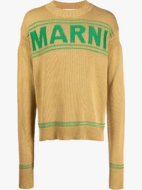 Marni logo-print knit jumper