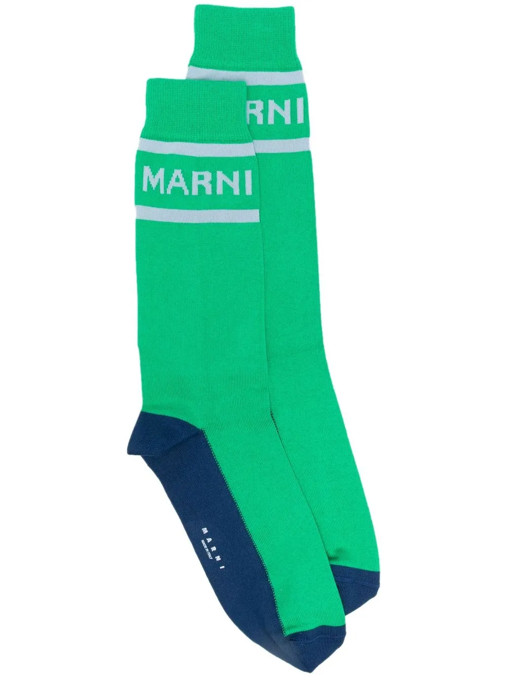 

Marni logo-print knitted socks - Green