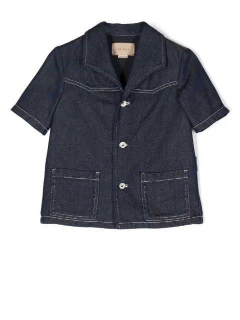 Gucci Kids logo-patch denim shirt