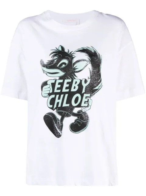 See by Chloé playera manga corta con logo estampado