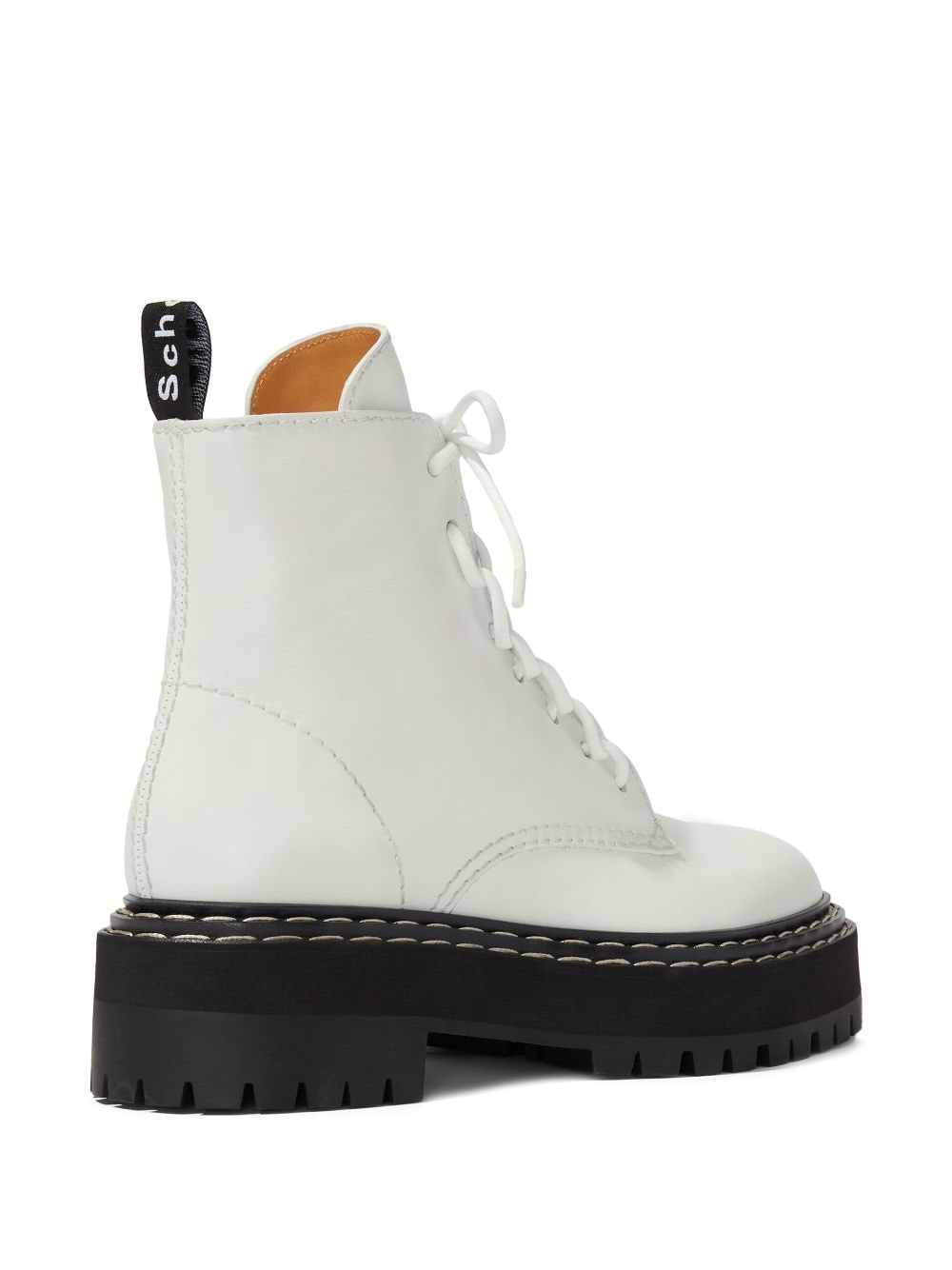 Shop Proenza Schouler Combat Leather Boots In White