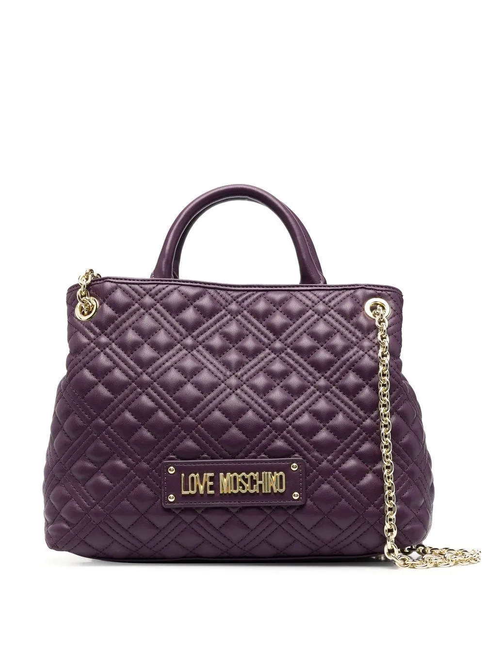 

Love Moschino quilted logo-detail shoulder bag - Purple