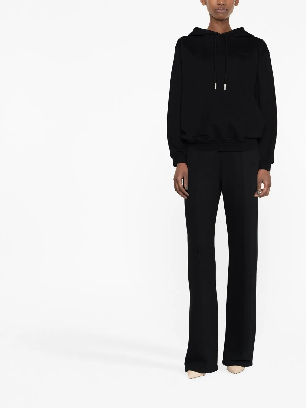 Shop Off-white Diag-print Cotton Hoodie In Black