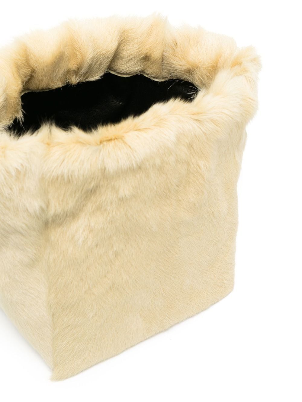 Shop Jil Sander Fur Drawstring-fastening Shoulder Bag In Neutrals