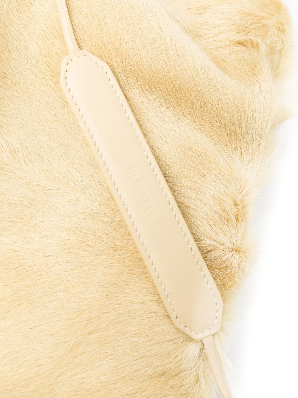 Shop Jil Sander Fur Drawstring-fastening Shoulder Bag In Neutrals