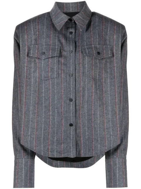The Mannei camisa con motivo de rayas diplomáticas y botones
