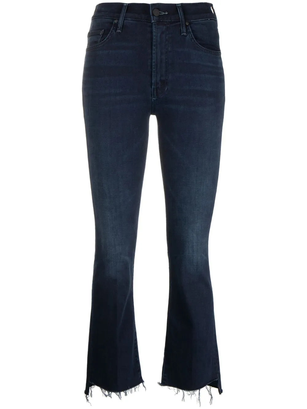 Mother Cropped Flared-leg Jeans In Blue