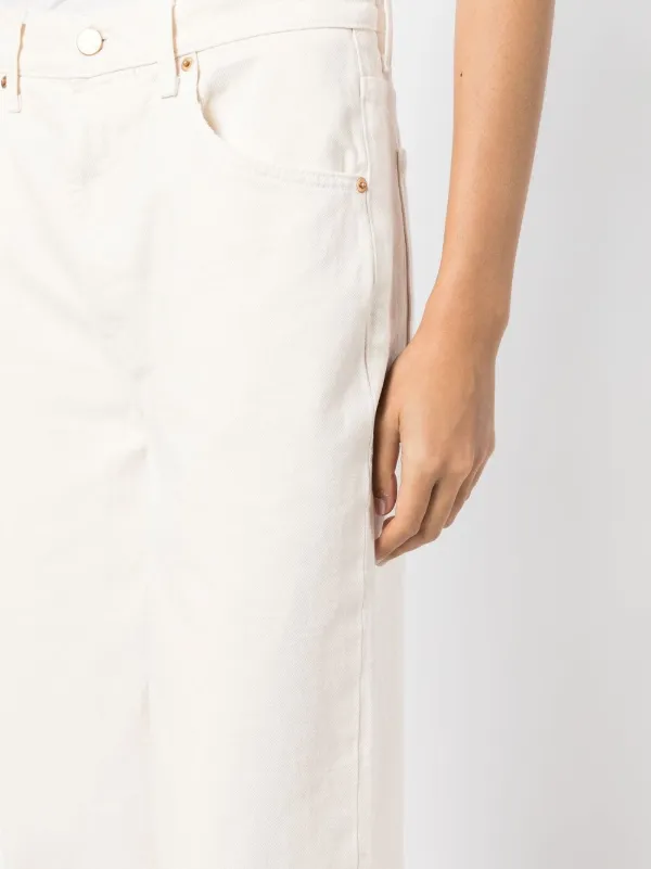 MOTHER high-rise wide-leg Jeans | White | FARFETCH