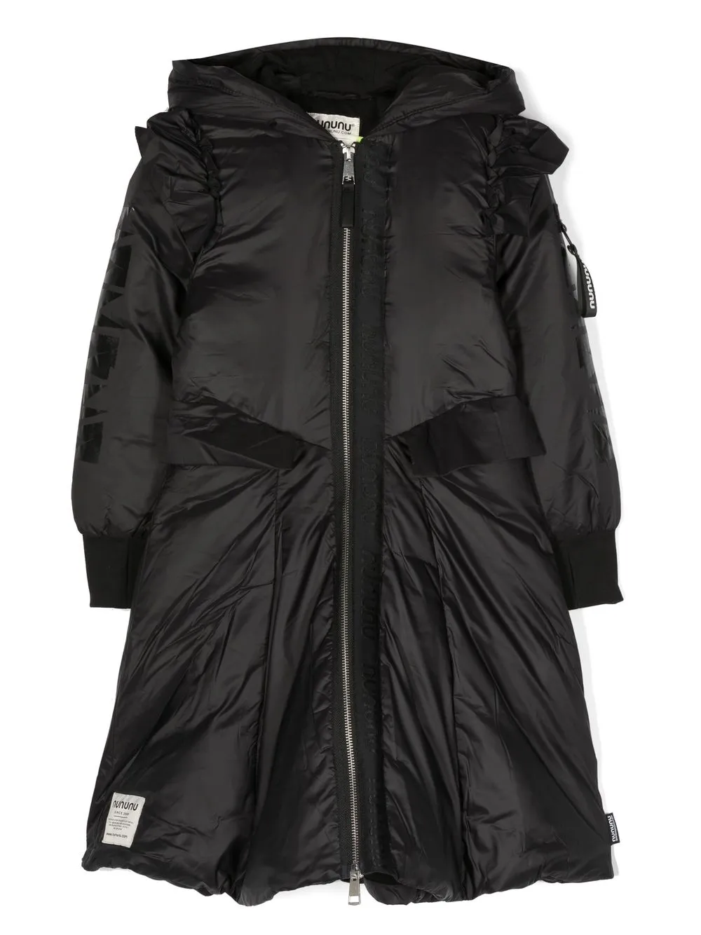 

Nununu logo-patch padded coat - Black