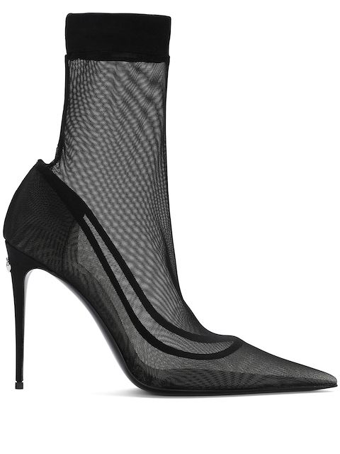 Dolce & Gabbana KIM DOLCE&GABBANA sheer mesh-design boots