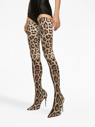 thigh high leopard print boots