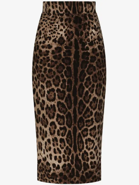 Dolce & Gabbana leopard-print midi skirt