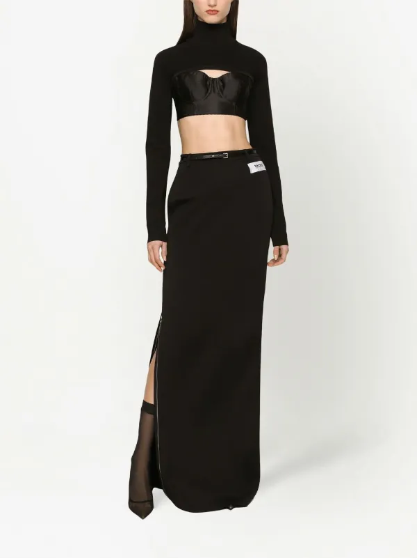 スカート DOLCE  GABBANA Women Skirts F4B6UTFSA7BHN5IY Black Milano rib midi skirt in Black for Women | Dolce&Gabbana® US