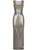 Dolce & Gabbana KIM DOLCE&GABBANA metallic-finish ankle-length dress - Grey