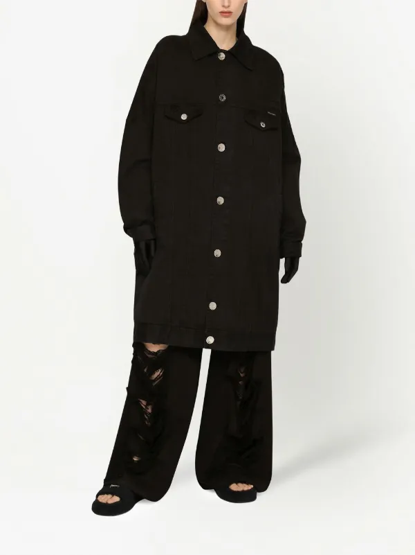 Longline denim jacket sale store