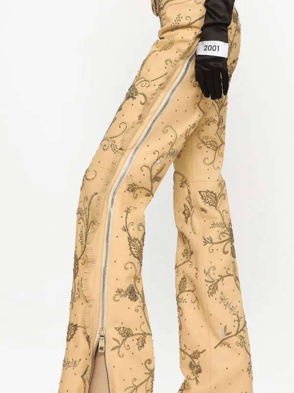 Dolce & Gabbana KIM DOLCE&GABBANA Embellished Leather Trousers