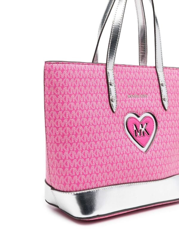NWT Michael Kors Pink Jodie Small Logo Jacquard Tote Bag acekaholdingcomtr