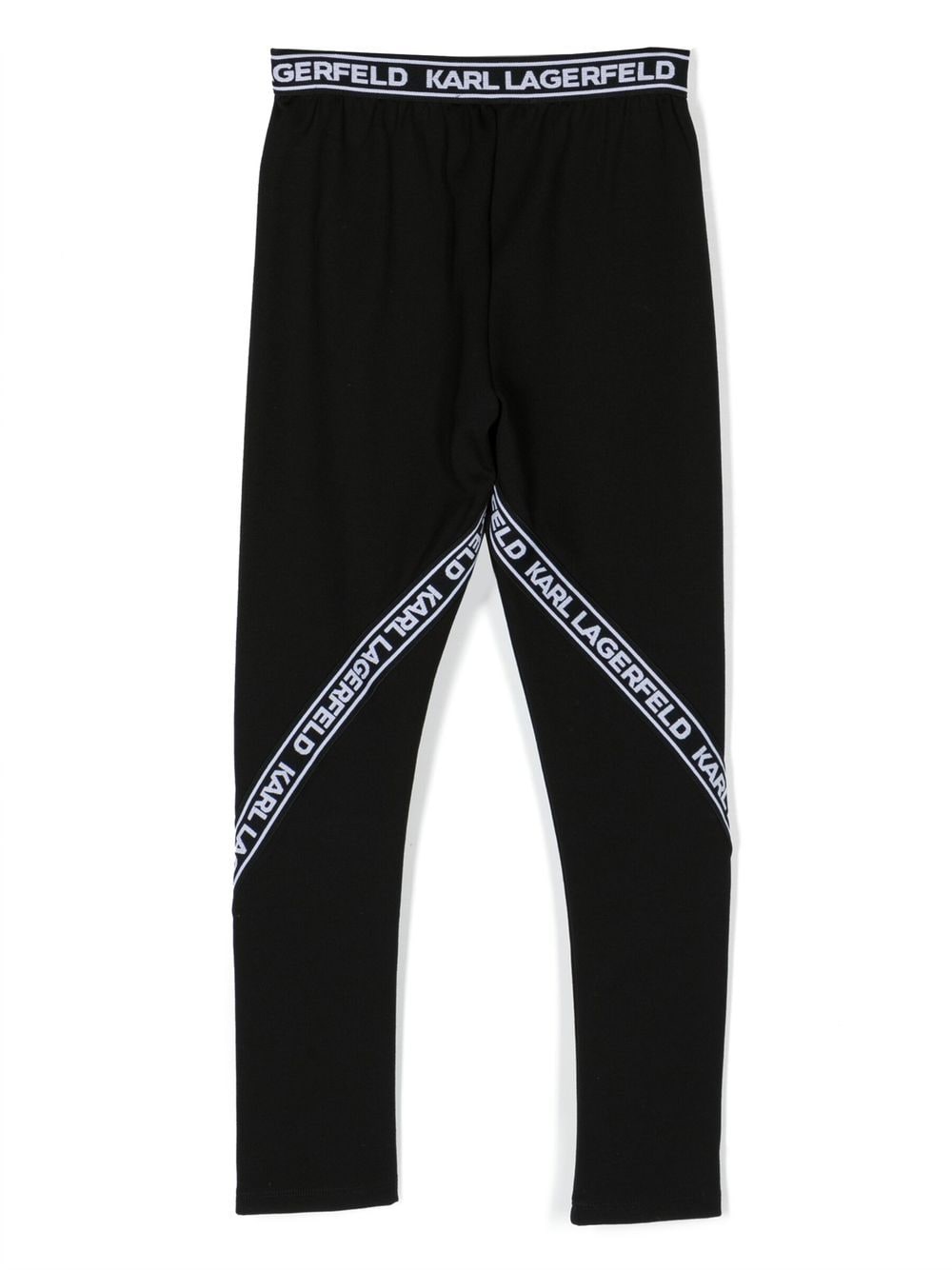 Shop Karl Lagerfeld Logo-panel Leggings In Black