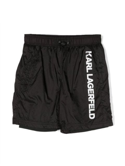 Karl Lagerfeld Kids layered logo-print Bermuda shorts