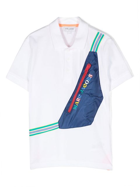 Marc Jacobs Kids illusion-print zip-pocket polo shirt