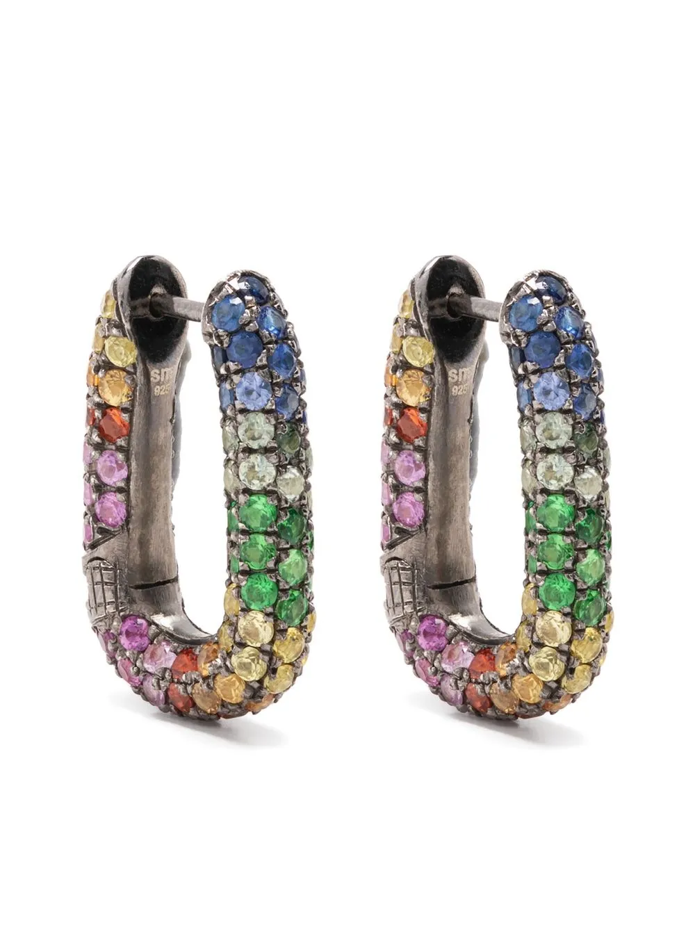 

Selim Mouzannar Link rainbow sapphire earrings - Silver