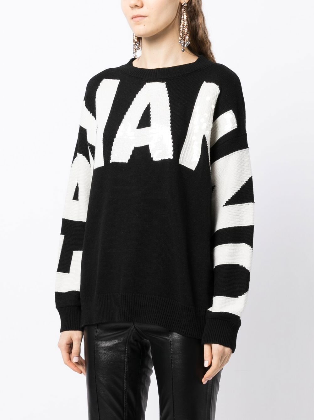 Shop Ermanno Scervino Intarsia-logo Jumper In Black