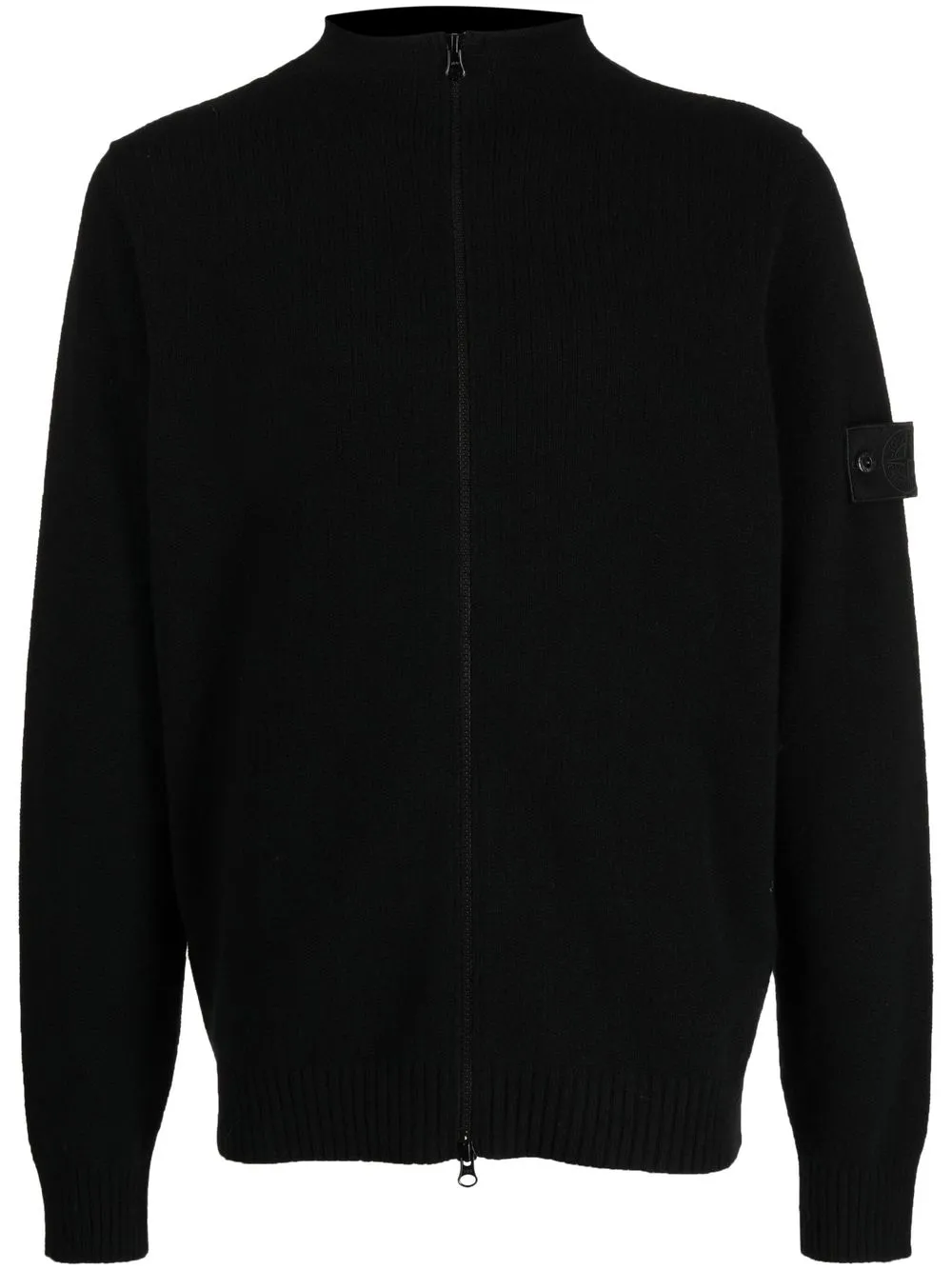 

Stone Island logo-patch zip-up cardigan - Black