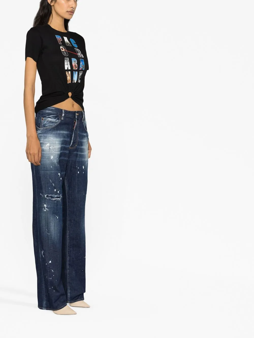 Dsquared2 Distressed-effect Straight-leg Jeans In Blue