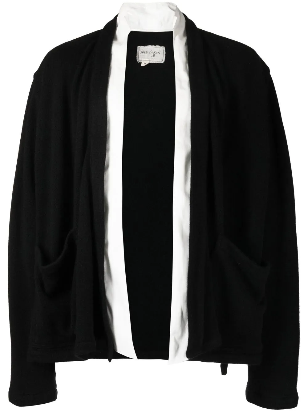 

Greg Lauren layered-effect open-front cardigan - Black