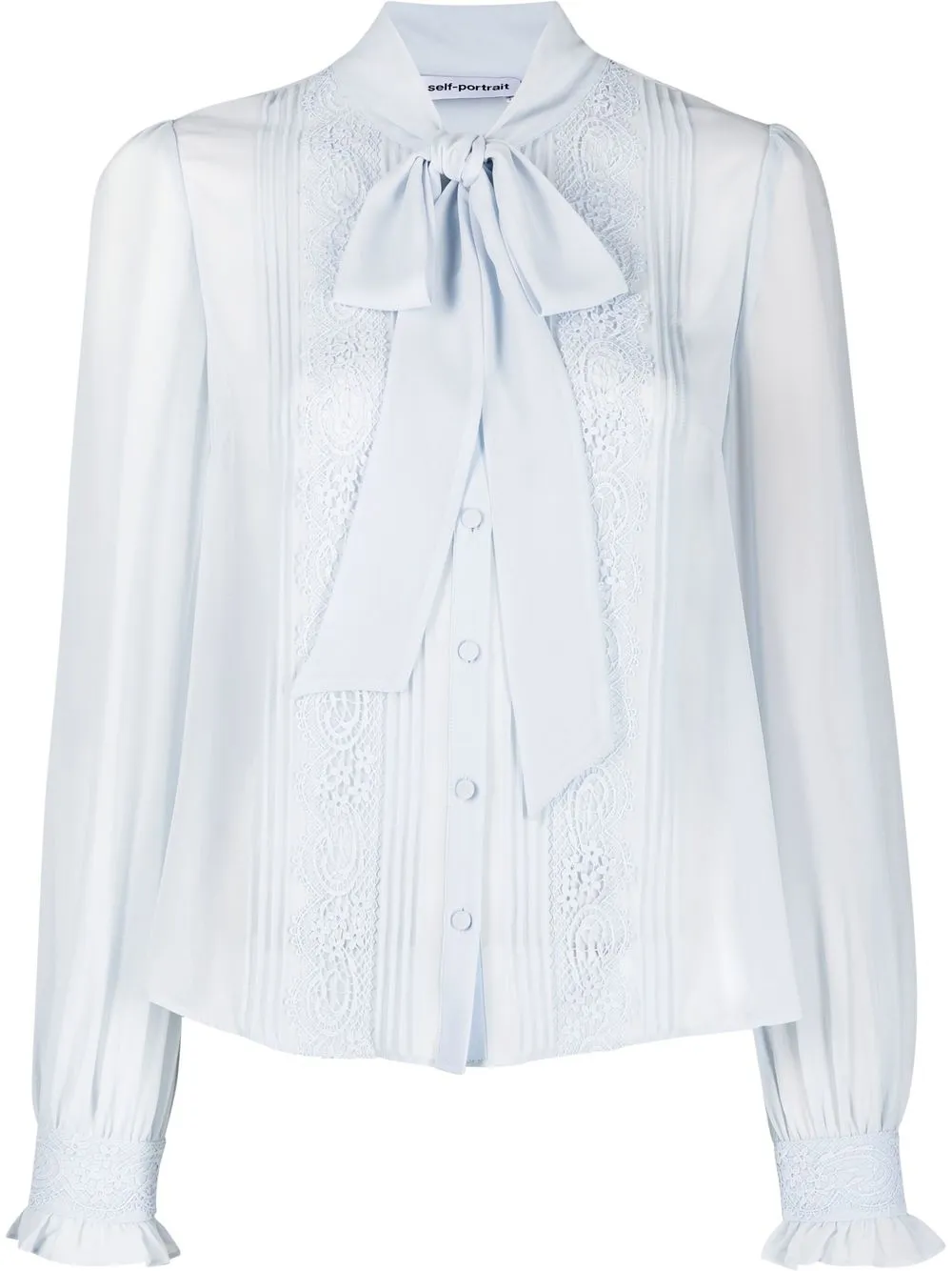 Self-Portrait Chiffon long-sleeve Shirt - Farfetch