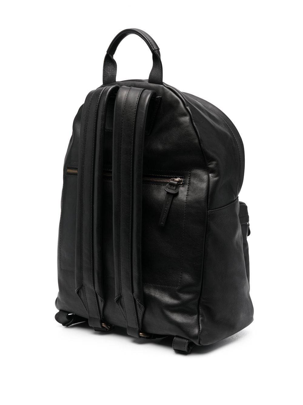 Shop Officine Creative Front-pocket Leather Backpack In 黑色