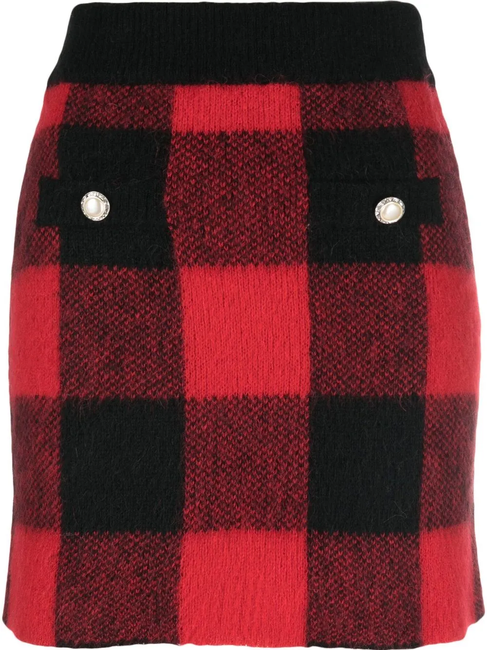 

MC2 Saint Barth check-pattern mini skirt - Black