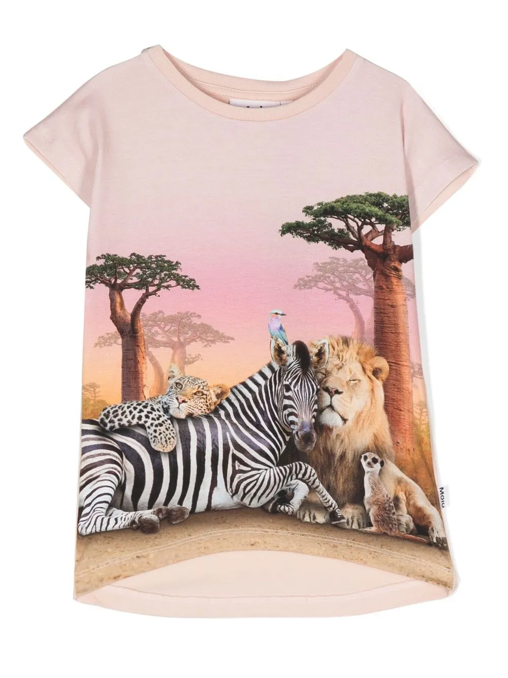 Molo Kids' Graphic-print Short-sleeved T-shirt In Pink