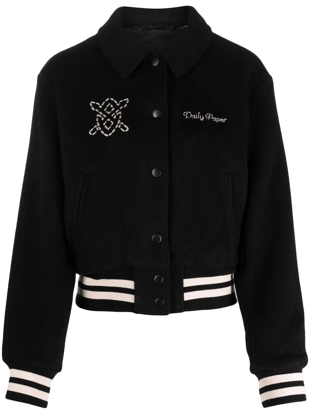 

Daily Paper stripe-trim bomber jacket - Black