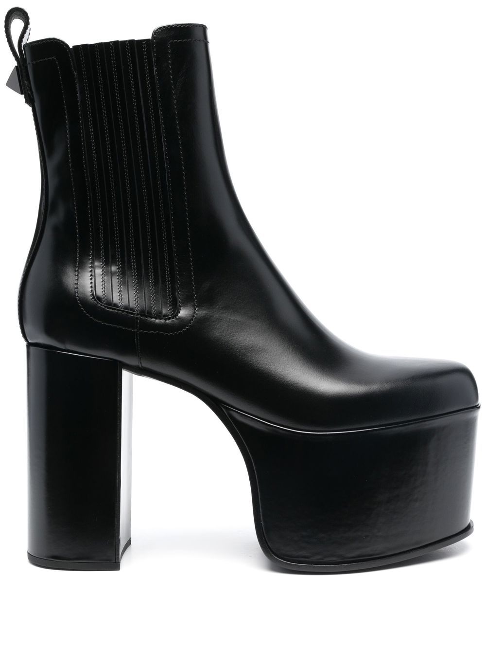 Valentino Garavani 130mm Leather Ankle Boots In Black