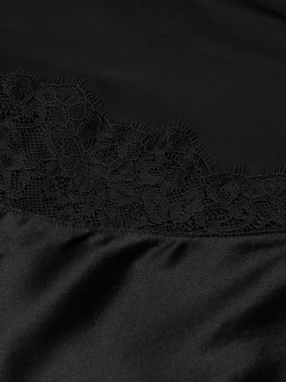 Shop Maison Close Lace-trim Silk Bodysuit In Black