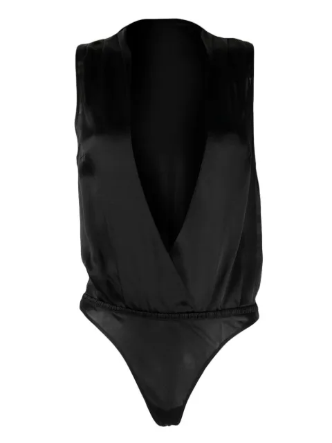 Maison Close V-neck silk bodysuit