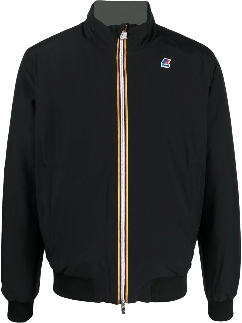 

K-Way stripe-trim bomber jacket - Black