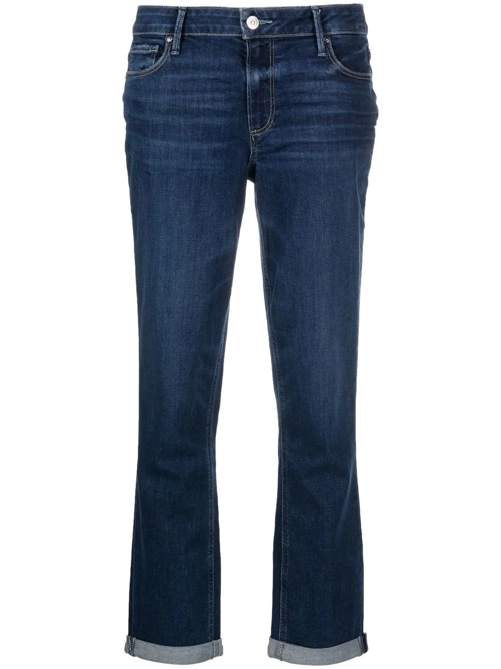 

PAIGE turn-up straight-leg jeans - Blue
