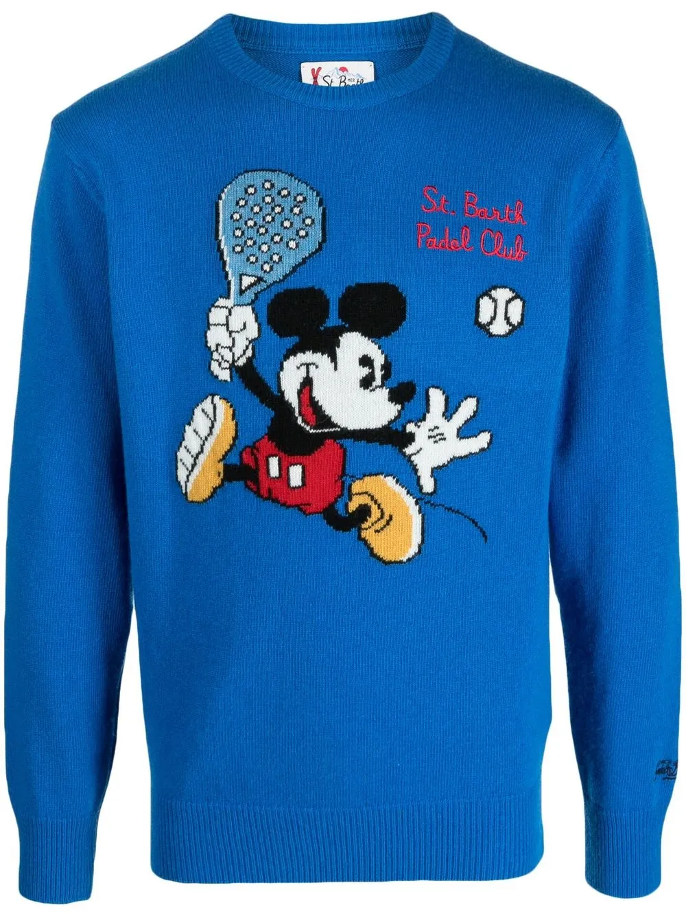 Mc2 Saint Barth X ©disney Mickey Mouse Intarsia-knit Jumper In Blue